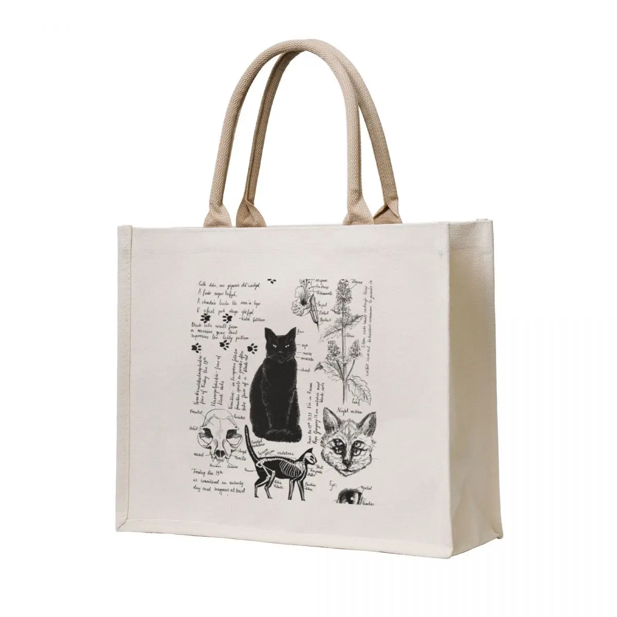 

Anatomy of black cat Tote Bag Canvas bag for women shoping bag cloth woman