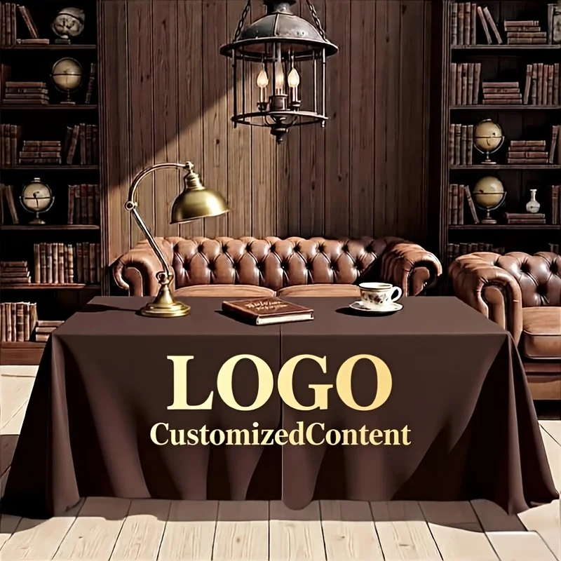 1pc Custom Photo Tablecloth Personalized Upload Image Text Logo Polyester Rectangular Table Cover Washable Dining Wedding Decor - view 4