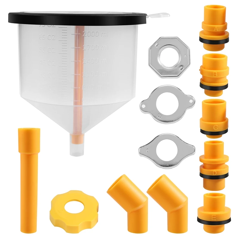 15Pcs/Set Plastic Filling Funnel Spout Pour Oil Tool Spill Proof Coolant Filling Kit Vhicle Car Accessories