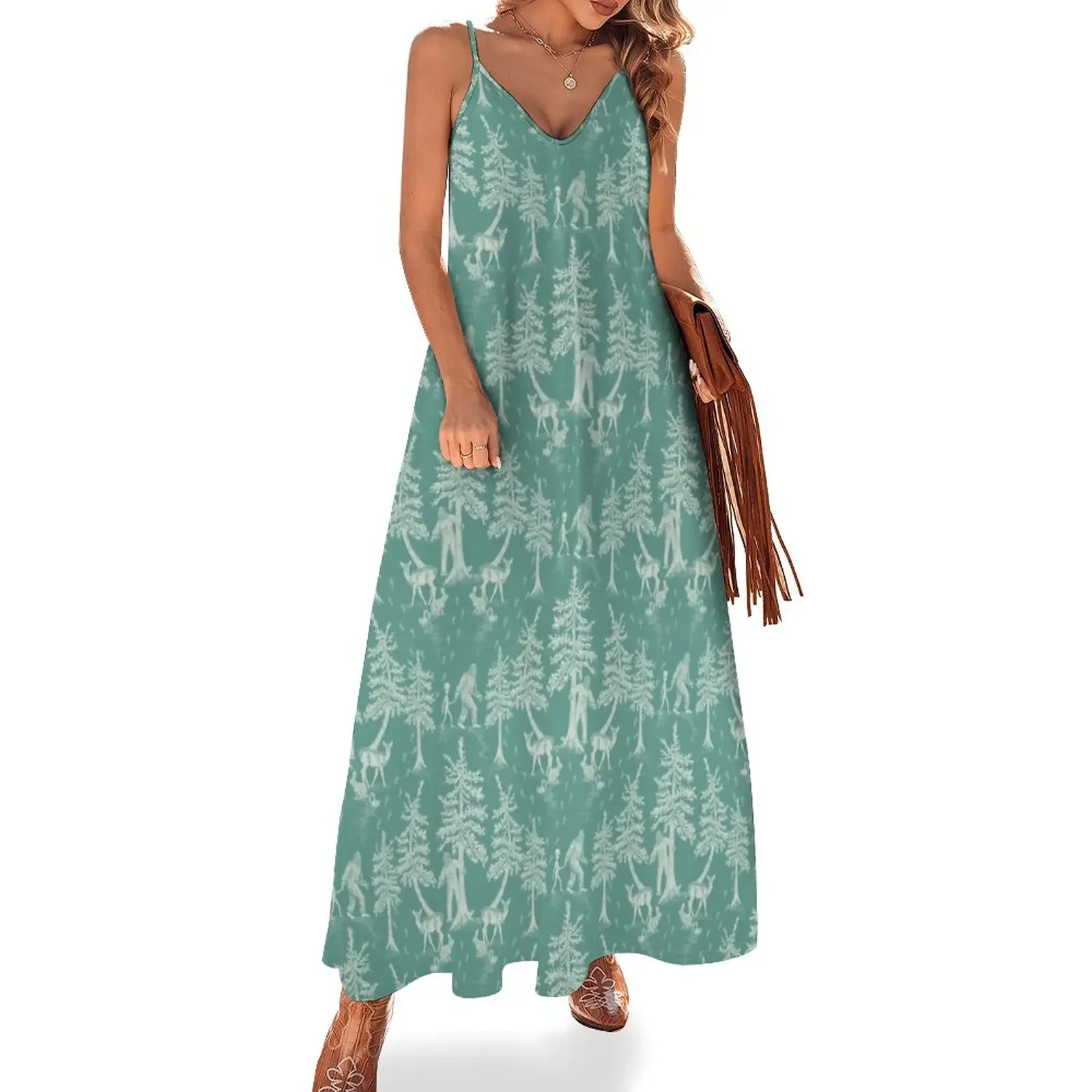 

Teal Bigfoot & Friends Sleeveless Dress luxury woman evening dress women clothing 2024 new arrivals