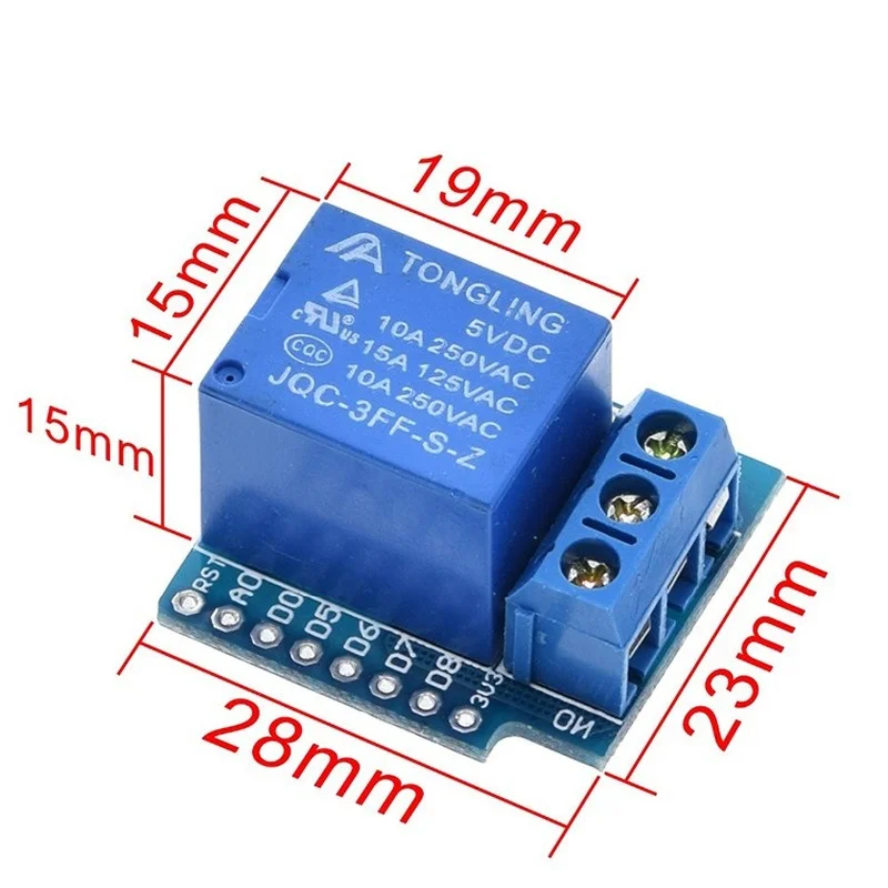 1 세트 1 채널 Wemos D1 미니 릴레이 쉴드 Wemos D1 미니 릴레이 모듈 ESP8266 개발 보드 1 채널