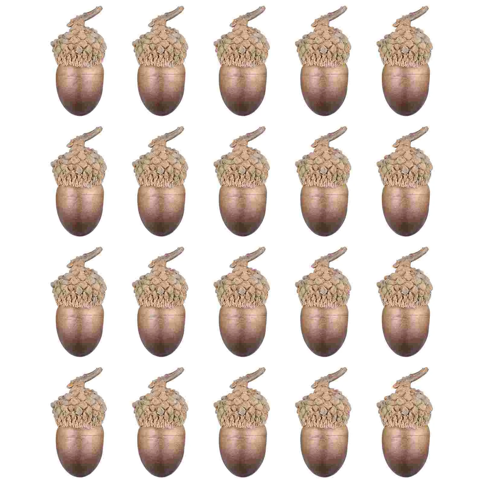 Amosfun 20pcs Simulation Acorns Artificial Lifelike Acorn Set Fake Fruit DIY Craft Acorn with Natural Acorn for Crafts Wedding H