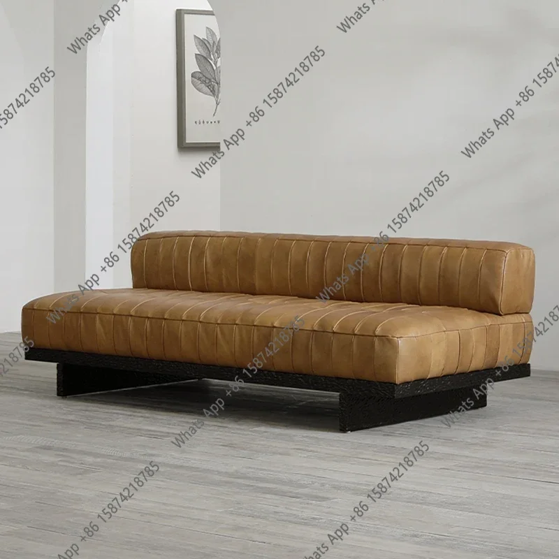 

Двойные современные коричневые диваны, европейский скандинавский деревянный диван для гостиной, кожаный маленький роскошный диван Letto, мебель для дома
