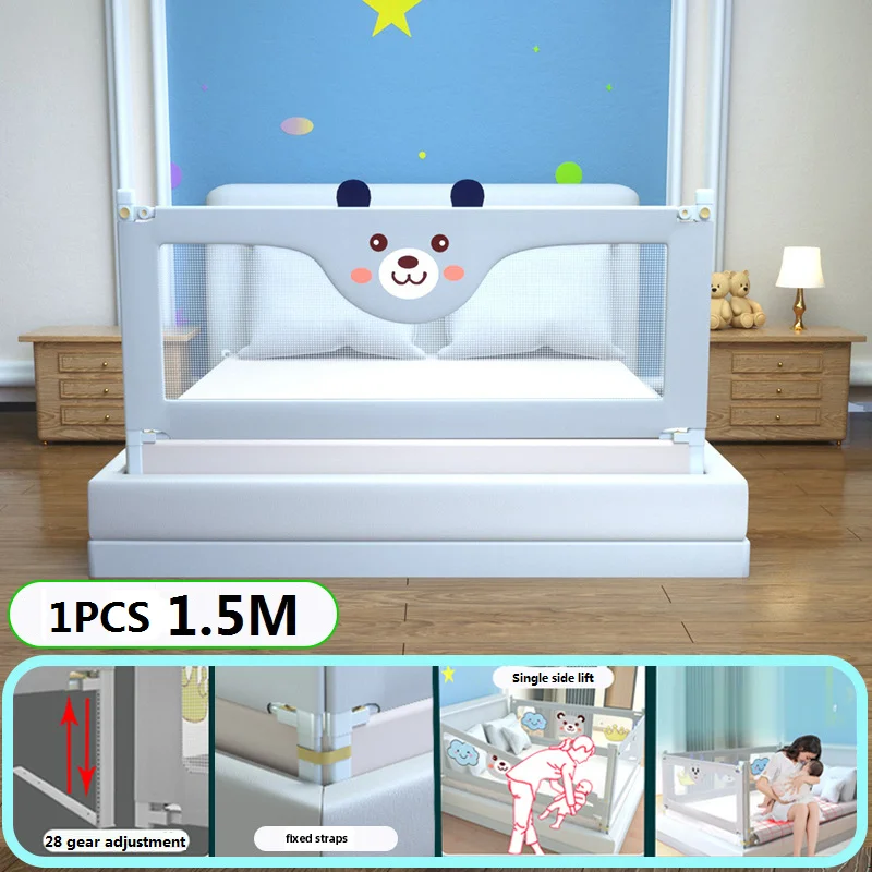 IMBABY 1 Pc Baby Safety Bed Barrier Children Bed Rail Guard Bedroom Protector Sleeping Rail Washable Protective Toddler Fence