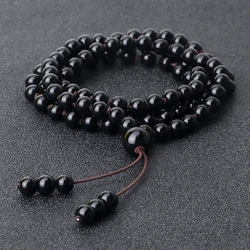 108 Black Lava Onyx Stone Beaded Prayer Bracelet & Necklace For Men Women 6mm Natural Stone Bracelet Handmade Charm Jewelry Gift