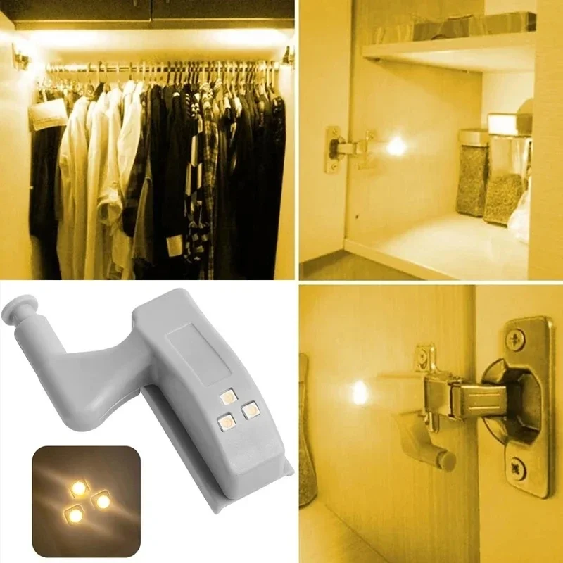 10/1Pcs LED Inner Hinge Lamp Cabinet Induction Light Universal Wardrobe Cupboard Sensor Lights Bedroom Kitchen Closet Night Lam