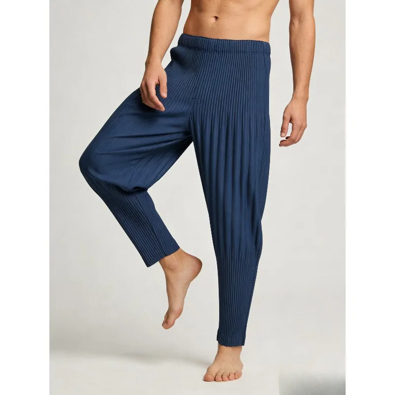 

Miyake Pleated Harem Pants Men's Plisse 2026 Spring New Trousers Loose Casual Versatile Small Fold Foot Nine-minute Pants Tide