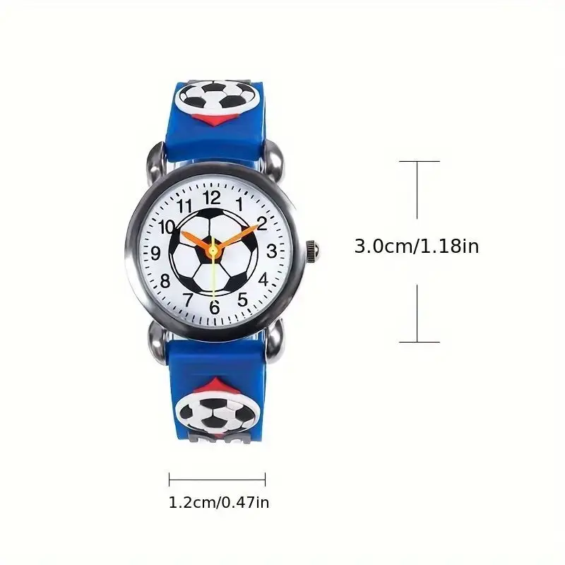 لطيف كرة القدم الكرتون الاطفال الساعات كرة القدم الأطفال كوارتز ساعة لينة سيليكون حزام الساعات الإبداعية بنين بنات ساعة هدية على مدار الساعة #5