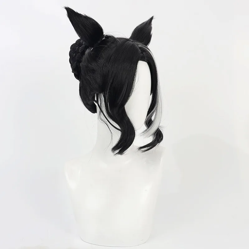 Uma Musume Pretty Derby Mejiro Ramonu Cosplay Wig Ears Tail Black