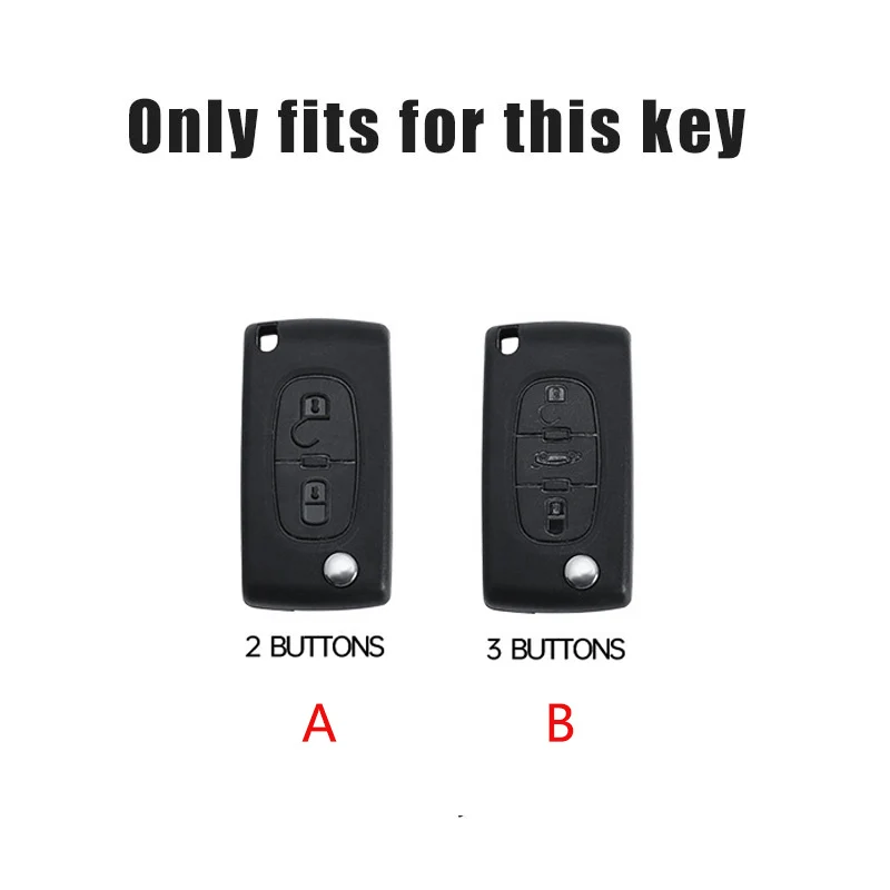 Zinc Alloy Car Key Case Cover Shell Holder For Peugeot 107 207 307 307S 308 407 607 807 3008 5008 Protection Key Bag Accessories