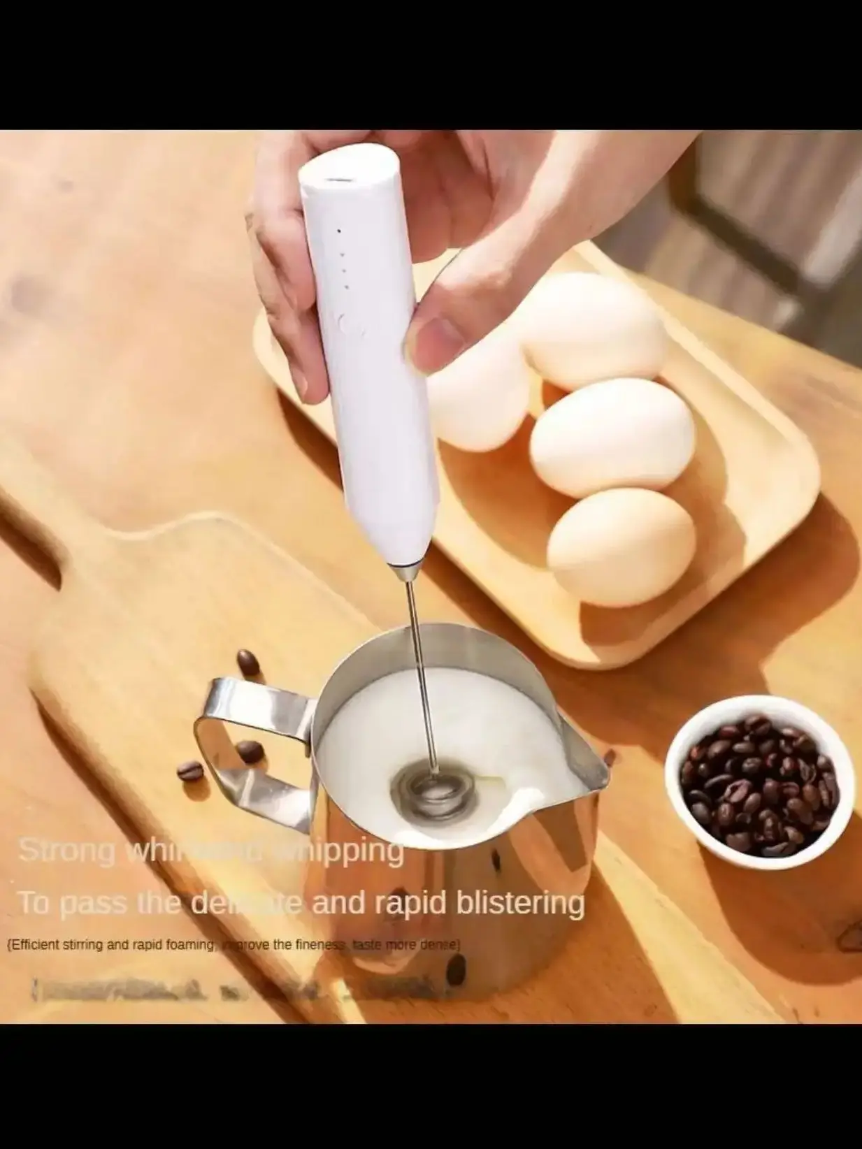 Mousseur à lait portatif, mini mélangeur électrique, mélangeur portable, mélangeur à lait rechargeable USB réglable à 3 vitesses, mélangeur alimentaire