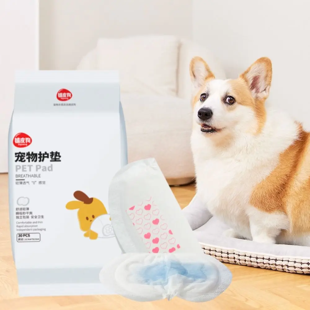 30 Uds. Almohadillas desechables para pañales para mascotas, pañales para perros, almohadilla de orina transpirable, pañal para mascotas de súper absorción, pañales desechables para perros P