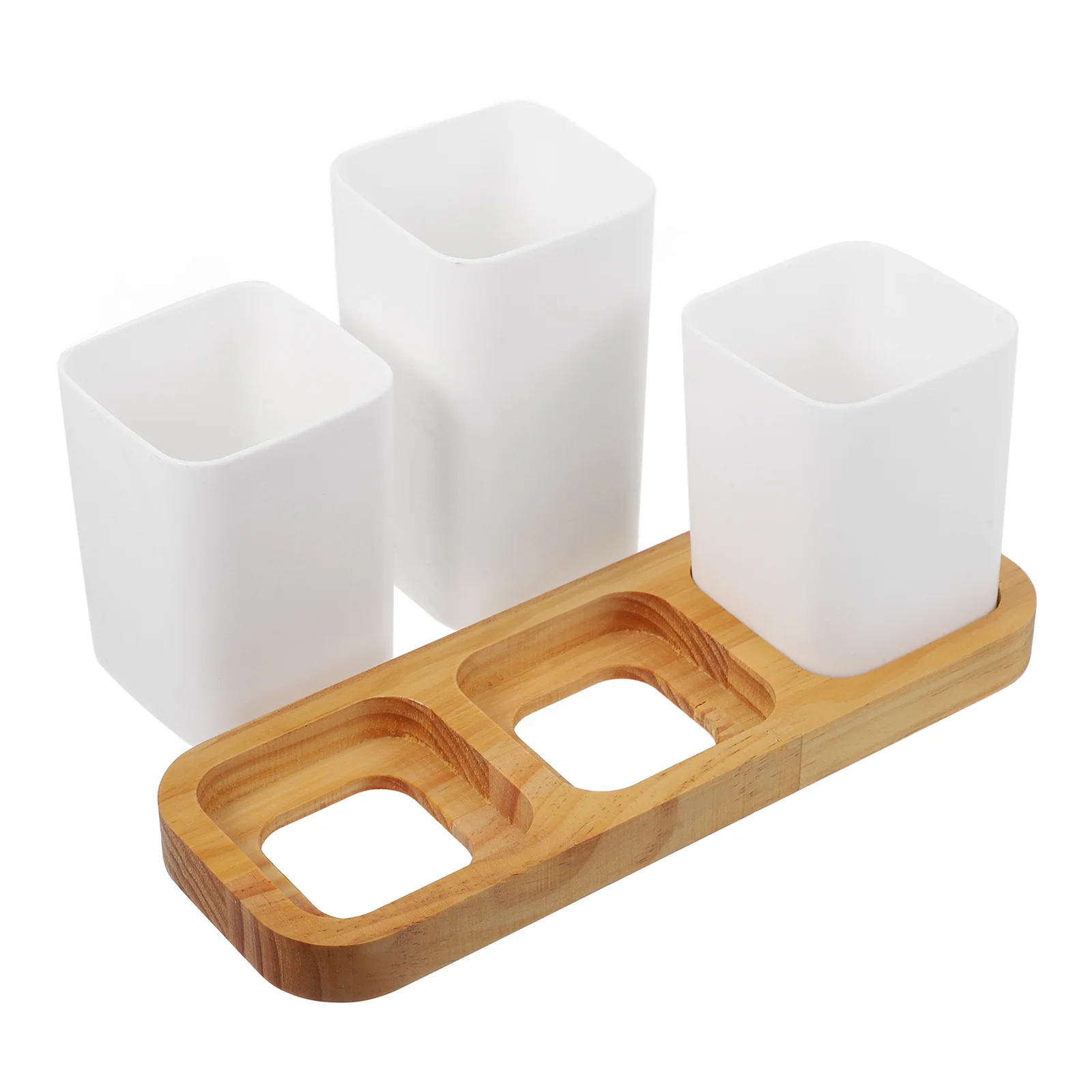 

1Set Chopstick Holder Kitchen Utensil Storage Container PP Wood Material Large Capacity Cutlery Organizer Kitchen