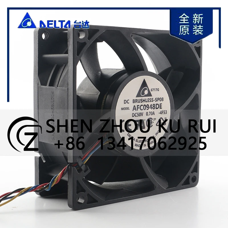 دلتا 12 فولت 24 فولت 48 فولت تيار مستمر 50 فولت 0.70A التيار المتناوب EC 9038 90X90X38 مللي متر 9 سنتيمتر PWM خزانة محول تردد المزدوج الكرة تحمل AFC0948DE مروحة التبريد #2