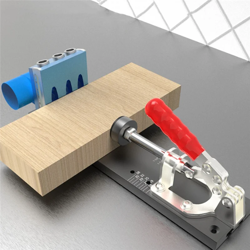 

2025 Trend Pocket Hole Jig Kit Woodworking Oblique Hole Locator Drill Bits 15 Degree Angle Drill Guide Set Hole Puncher DIY Tool