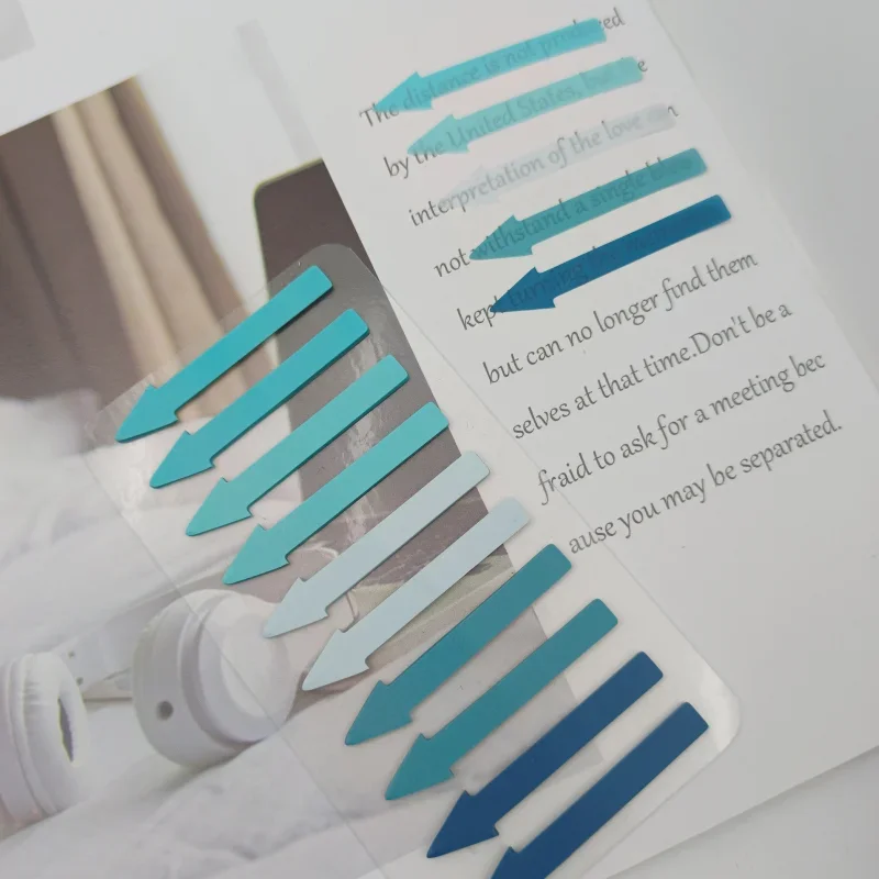 200sheets/set Gradient Color Arrow Shape File Folder Stickers Label Sticky Note for Notebook Scrapbook Planner Page Marker Label