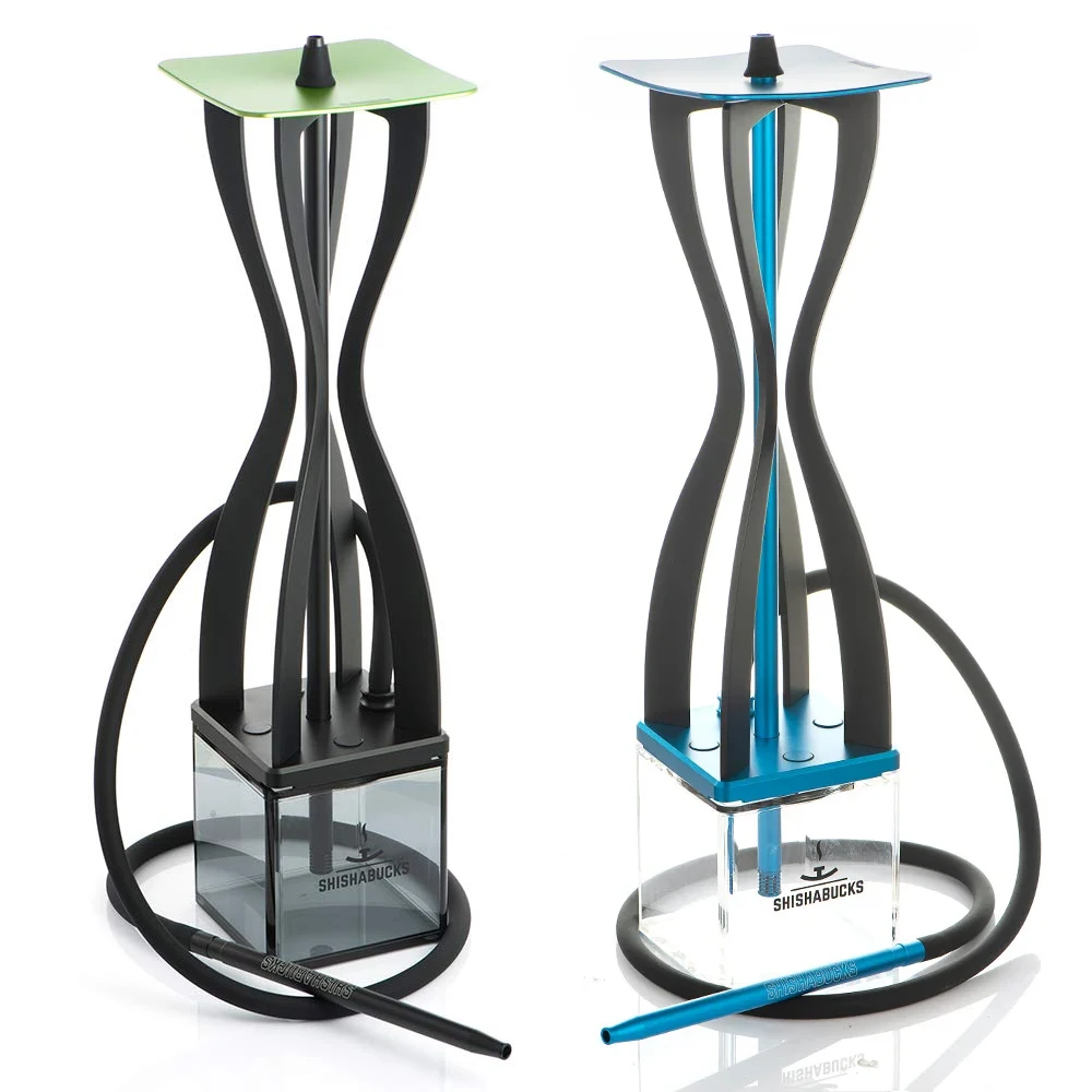 Shishabucks Cloud One Hookah Shisha Premium Luxury Full-size (70cm) Anodized Aluminum Single Hose with Square Acrylic Base