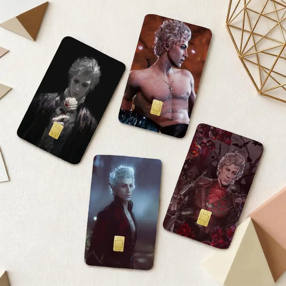 

B-Baldurs A-Astarion Gate 4pcs 1Set Film Skin for Debit Credit Bank Visa Card Decal Cover