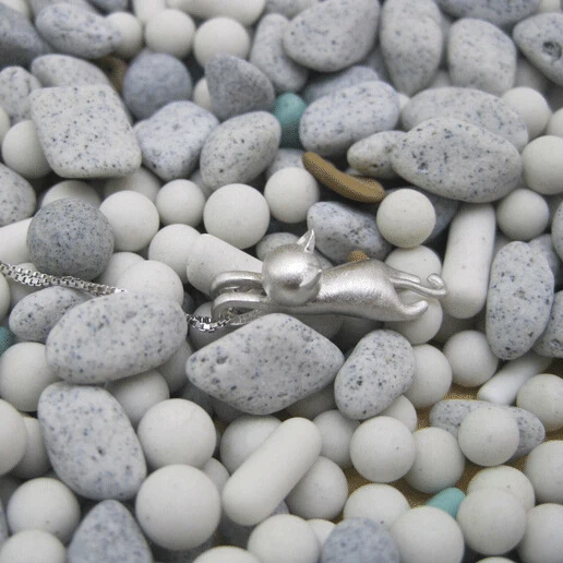 Funny Girls Cute Animal Jewelry High Quality Fashion Cat 925 Sterling Silver Chains Necklaces For Women Pendant Clavicle Choker