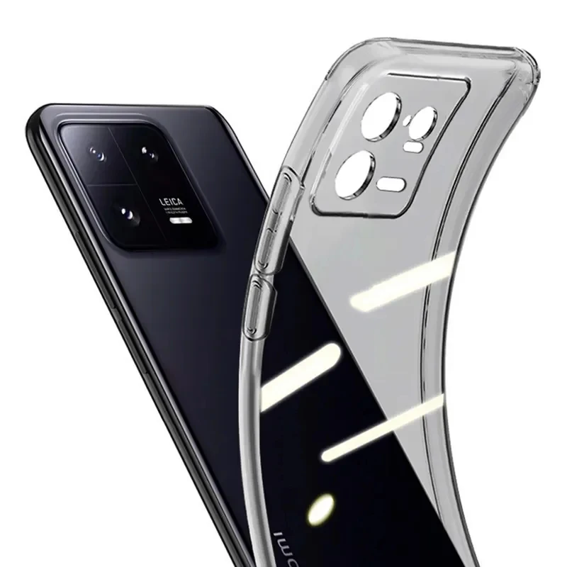 Luxury Transparent Black Silicone Soft Case For Xiaomi Mi 14 13 13T 12 12T 12X 12S Pro Lite Clear Ultra Thin Back Cover Shell