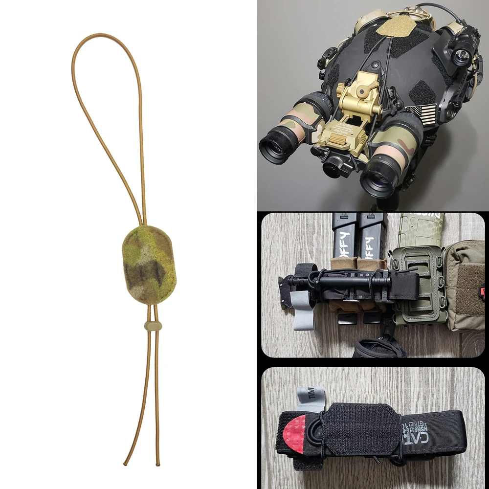 Cordón táctico NVG, dispositivo de retención elástica de visión nocturna, torniquete de gancho y bucle, accesorios para casco de caza