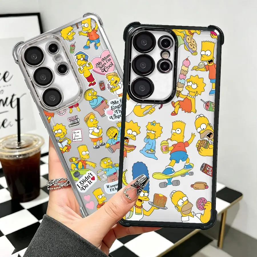 Case for Samsung Galaxy S26 S20 FE S22 Ultra S23 S21 Plus S25 Edge S24 Phone Cover S-simpsons Cartoon