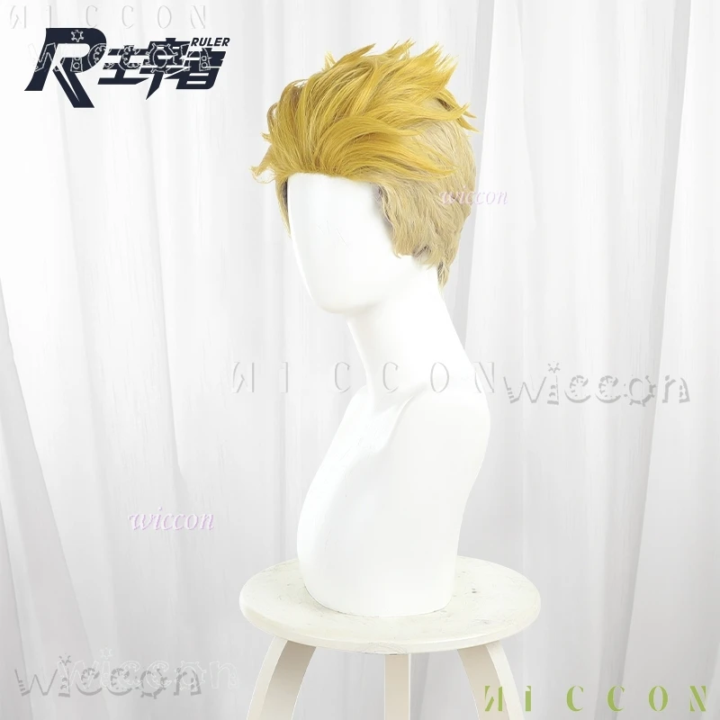 

Adult Carnival Costumes GACHIAKUTA Enjin Cosplay Mens Short Hair Golden Wig Anime Manga Cleaners Hair