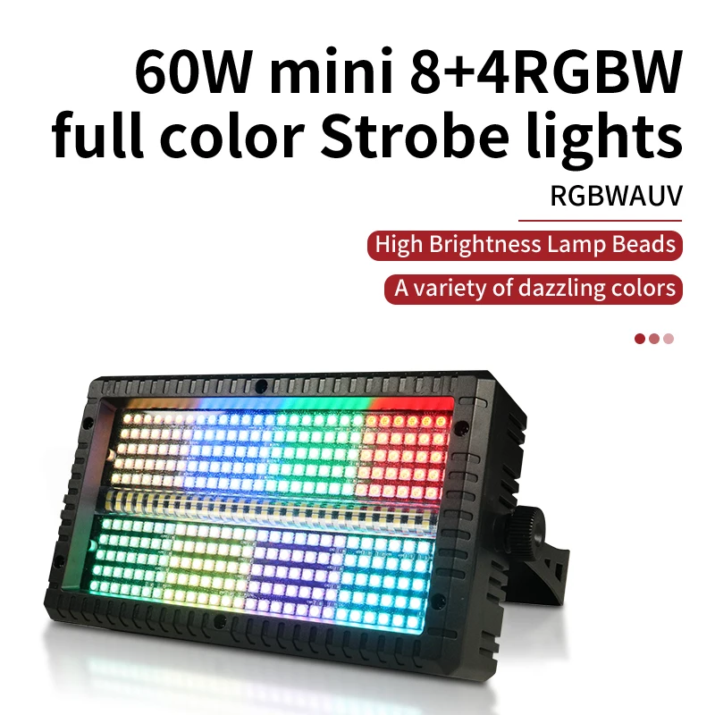 Stage 60W Mini LED  Strobe Light RGB 3in1 8 Partition 4 Partition White DMX Super Bright Dj Bar Strobe Stage Lighting Effects