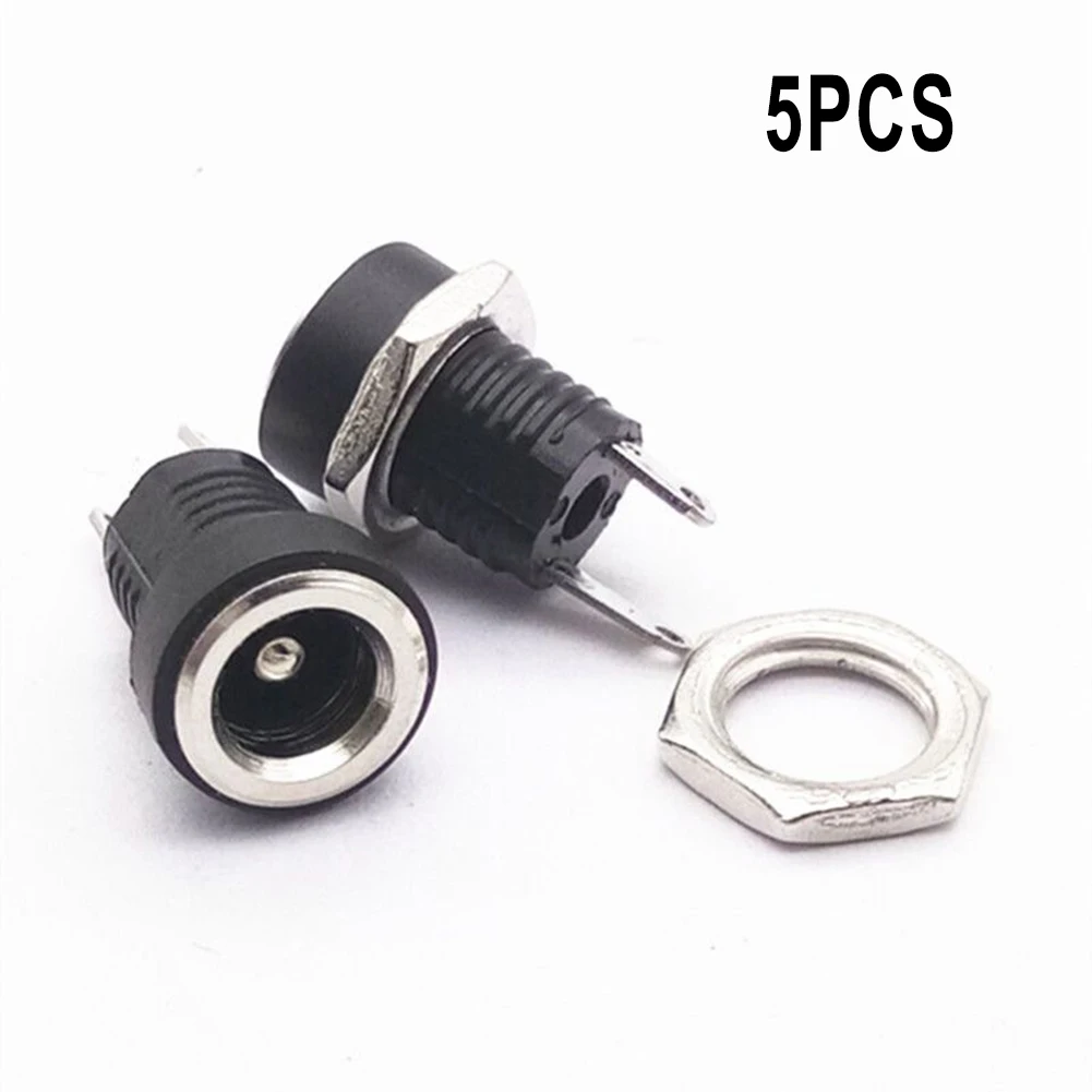Power Connector Panel Mounted 5PCS DC Power Connector Socket Female (21mm) for Low Current Applications High Quality