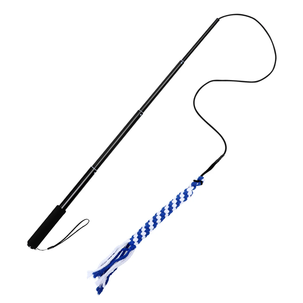

Telescoping Dog Teaser Stick Black Size L Super Elastic Rubber String Pet Training Tool Interactive Puppy Chasing Tail