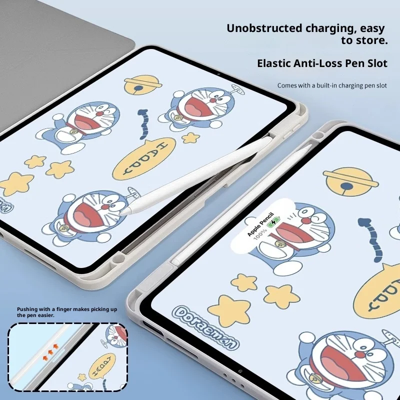 미니소 도라에몽 아이패드 케이스 2025 아이패드 A16 A17 9세대 10세대 11세대 태블릿 커버 펀다 아이패드 에어 3 4 5 프로 4 5 6 M4 보호 케이스
