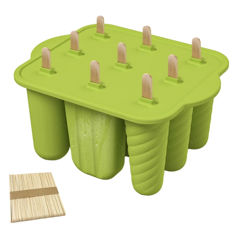 

AB45 9 Hole Silicone Molds Easy-Release Homemade Ice Maker With 50PCS Sticks