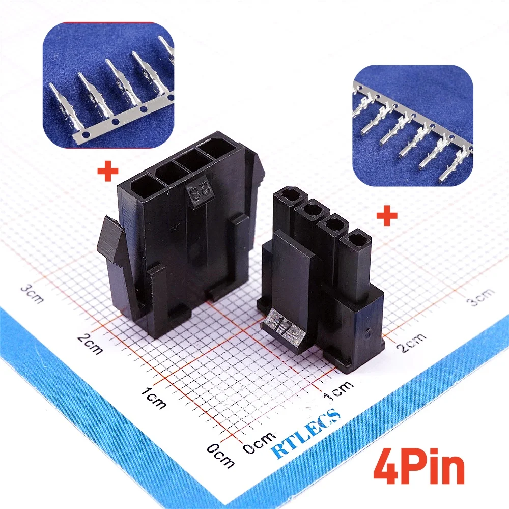 10Sets Micro-Fit 3.0 MM Receptacle Housing + Plug Shell Panel Mount Ear + Male Female Crimp Terminal 2 3 4 5 6 7 8 9 10 Circuits