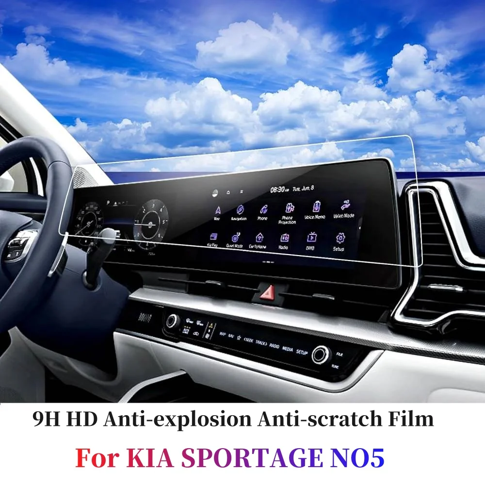 

For 2022 to 2023 KIA NQ5 HD Touch Screen Protector Media Display Film Cover 2pcs Set Fit SPORTAGE NQ5 Air Console Film