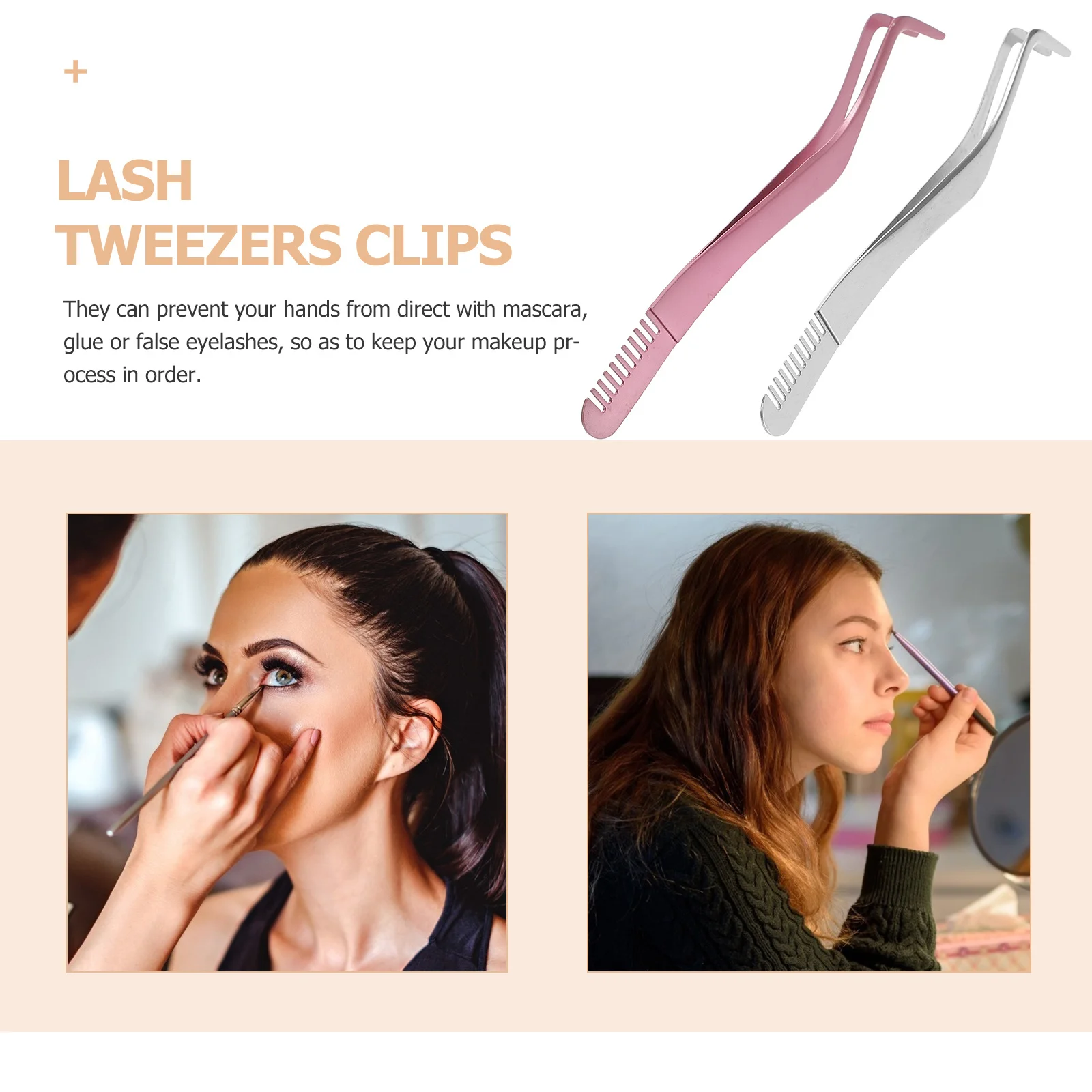 2 szt. Pęseta do rzęs ze stali nierdzewnej, aplikator do rzęs, małe narzędzie do rzęs, ergonomiczne profesjonalne narzędzie do makijażu rzęs dla kobiet