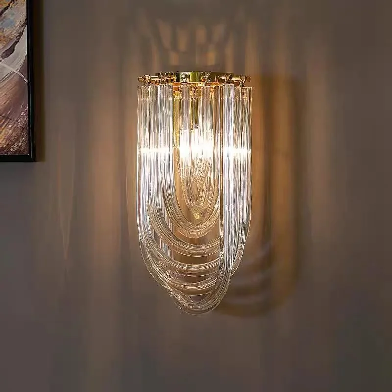 High-end Modern Crystal Wall Lamp Living Room Luxury Light Emitting Diode TV Background Wall Lamp Creative