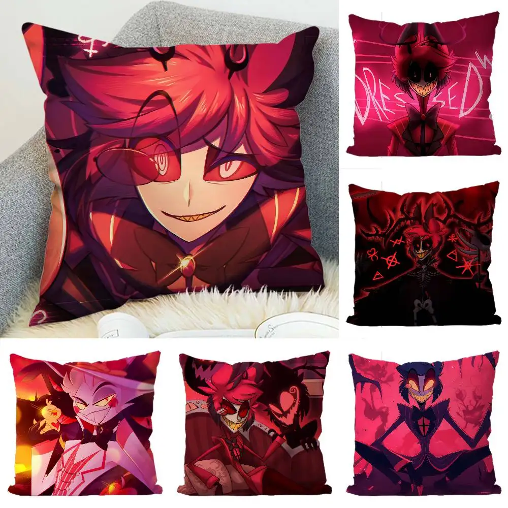 

Hazbin Hotel Alastor Pillow Case Luxury Double-sided For Car Pillows 45x45 Cushions Cover Home And Decoration Sofa Pillowcase 50