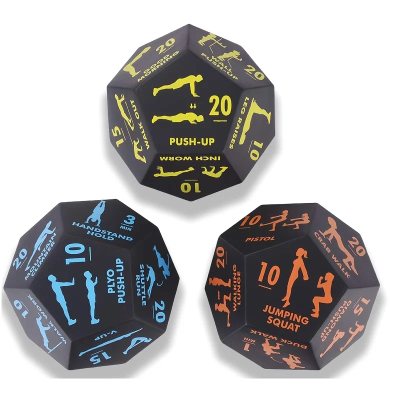 Dés d'exercice à 12 faces, 1 pièce, entraînement amusant avec dés de Fitness pour changer votre entraînement, parfait pour Hiit, Cardio, Yoga, jeux de famille