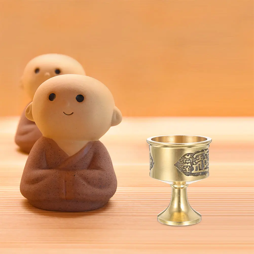 

2 Pcs Copper Offering Cup Premium Quality Reusable Home Temple Water Container Prayer Accessories Vintage Bowl Zen