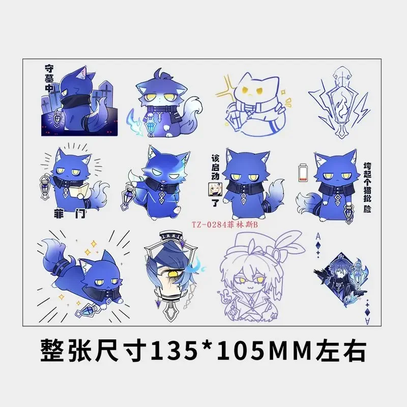 

Anime Genshin Impact Flins Cartoons Waterproof DIY Decals 3D transfers UV DTF Crystal Stickers For Glasses Computer, water cup