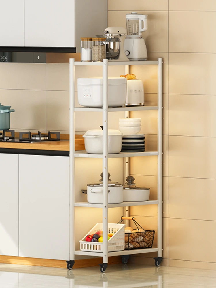 Kitchen shelf floor, multi-layered small-size household refrigerator, side ultra-narrow slit storage shelf