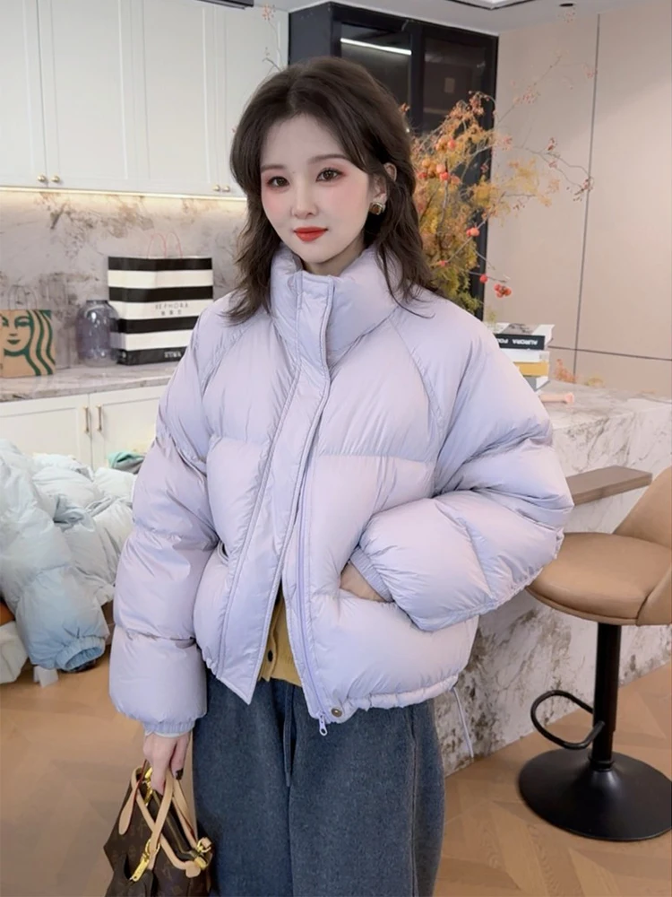 

Sli Thiened Stand Collar Zipper Cotton Jaet Women's Winter Loose ort Faionable Cotton Coat Comfortable Fit Long S...