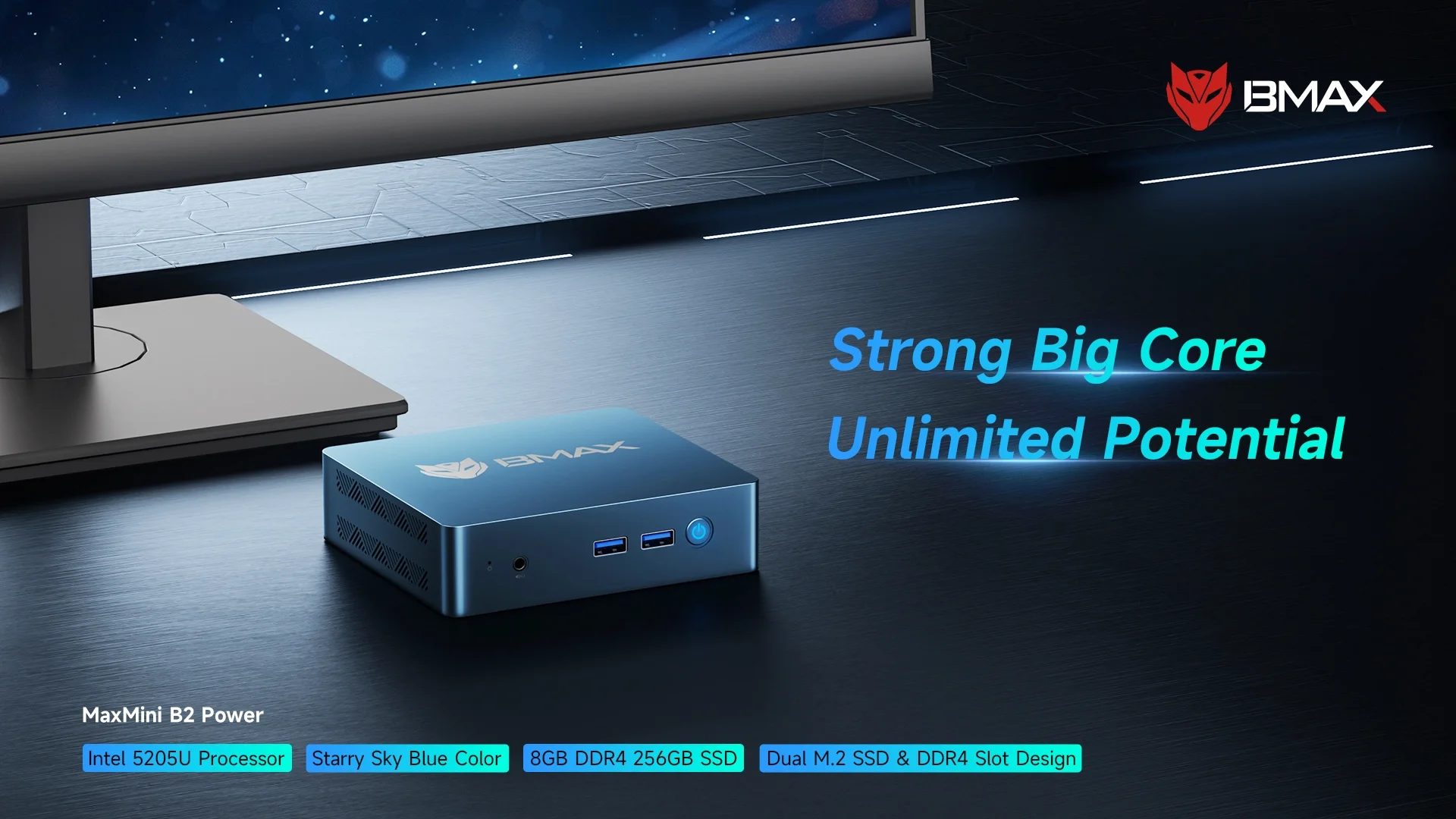 Bmax B2 Power New Mini Pc Windows 11 Pc HDMI Intel 5205U 8Gb Ram 256Gb Ssd Intel Uhd Graphics Wifi Bluetooth