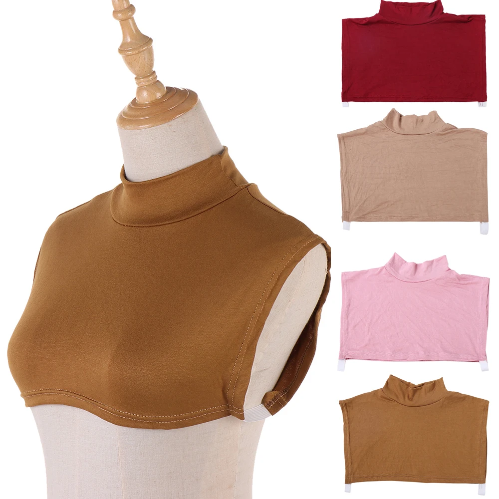 

Womens High Neck Cover Modal Fake Collar Removable Neck Warmer Solid Color Turtleneck False Collars Detachable Neck Collar