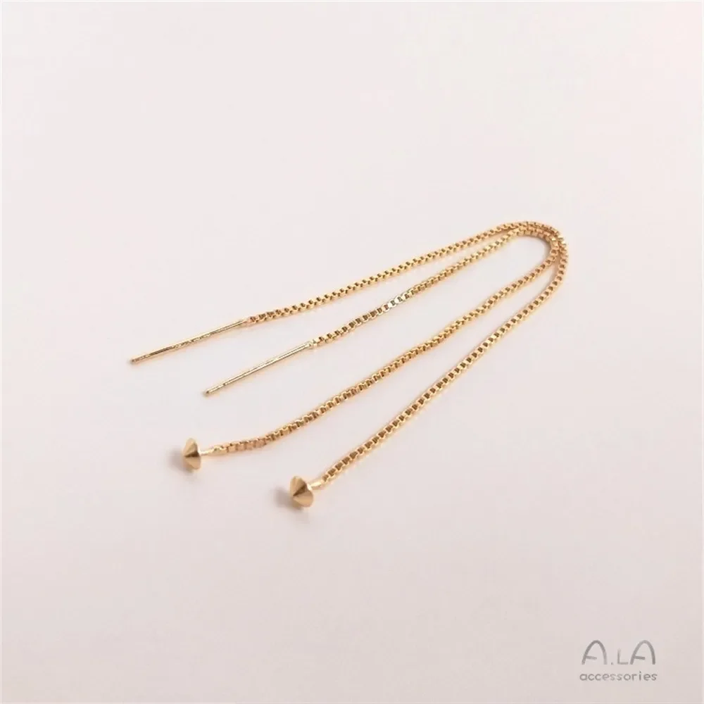 14-каратное золото, серьги ручной работы, серьги «сделай сам», кисточка, ювелирные изделия для ушей, материал, аксессуары для изготовления ушных цепочек E039