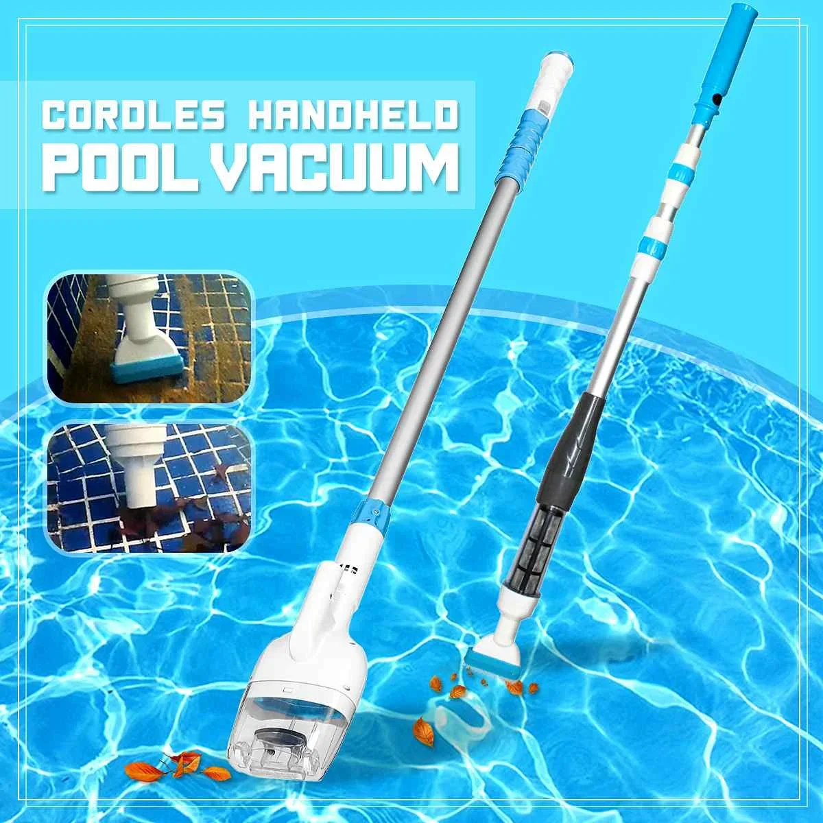 Cordless Vacuum Cleaner Telescopic Handheld Cleaning Tool Suction Pond Fountain Brush Hot Spring Swimming Pool Vacuum Cleaner