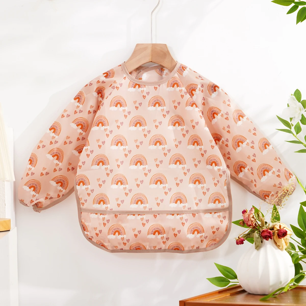 1 Pc Waterproof Baby Bibs Cute Infant Eating Child Drawing Long Sleeve Apron Self Feeding Baby 0-3 Year - view 2