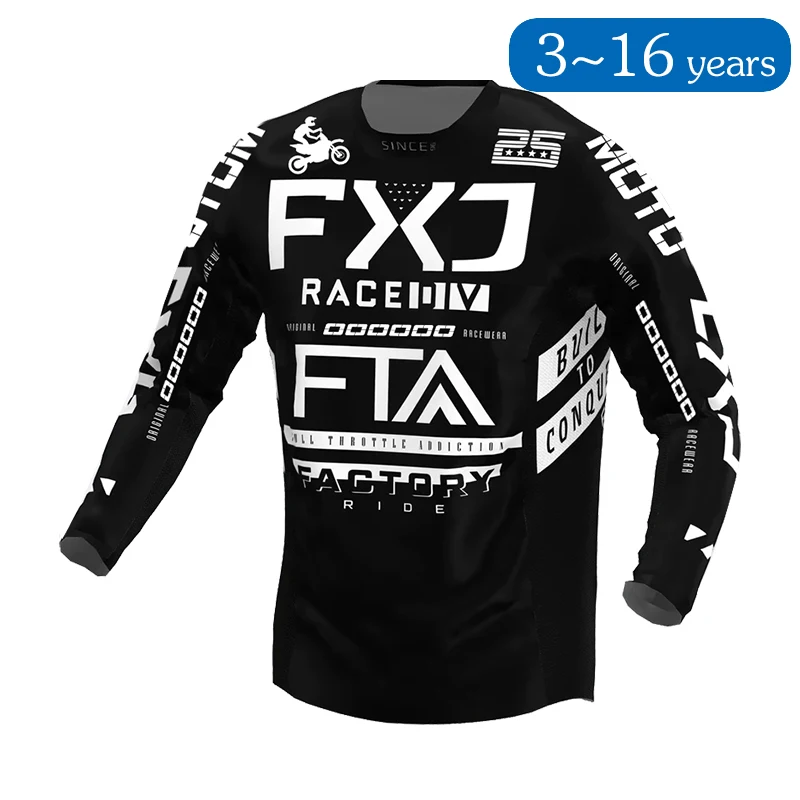 Children's off-road motorcycle jersey Motocross shirt Boys Girls 3 4 5 6 7 8 9 10 11 12 13 14 15 16 years old mx bmx Enduro Kid