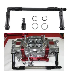 performance For 4150 series Carburetor Stainless Steel Braided AN6 Dual Feed Carb Fuel Line Double Pump