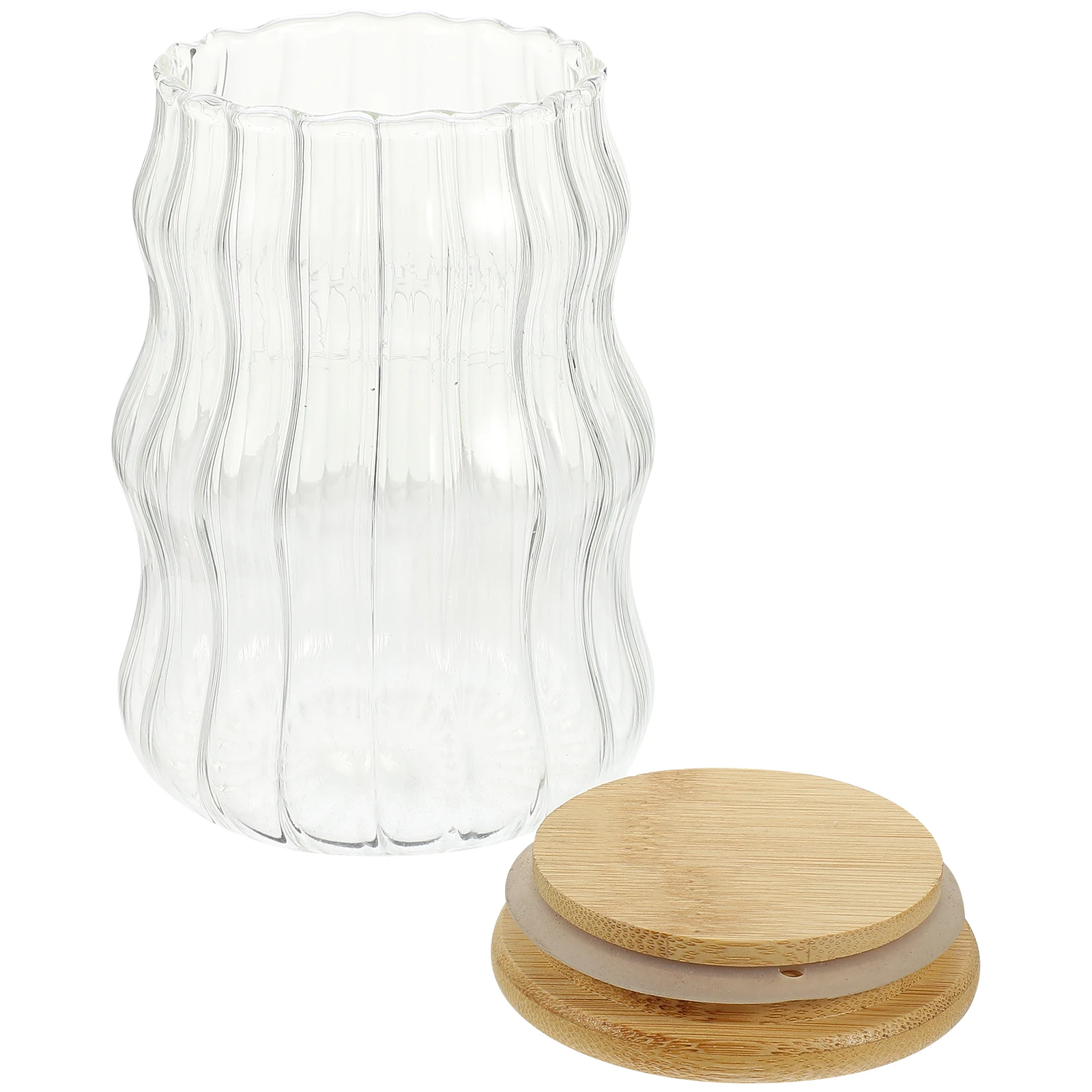 

Clear Storage With Bamboo Lid Household Sealing Container For Tea Coffee Beans Cereals Kitchen Canisters Transparent Food
